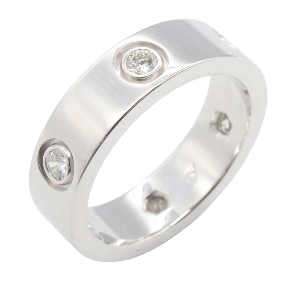 CARTIER Authentic 18k Silver Diamond Love Ring
